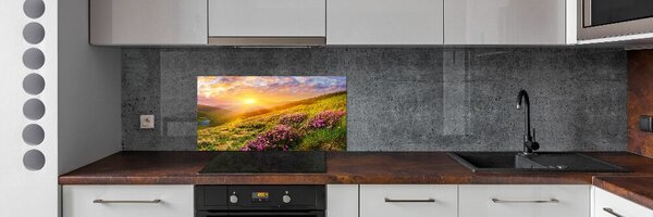 Konyhai dekorpanel Sunset hegy
