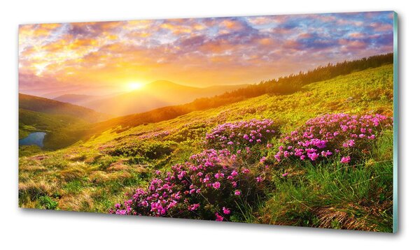 Konyhai dekorpanel Sunset hegy
