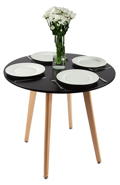 Kerek étkezőasztal Eden Ø80 cm - Fekete