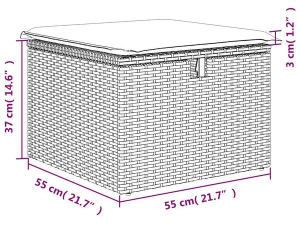 VidaXL Polyrattan Kerti Ülőgarnitúra - Bézs - 2 részes