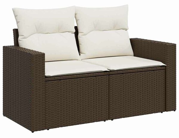 VidaXL 7 részes barna polyrattan kerti ülőgarnitúra párnákkal