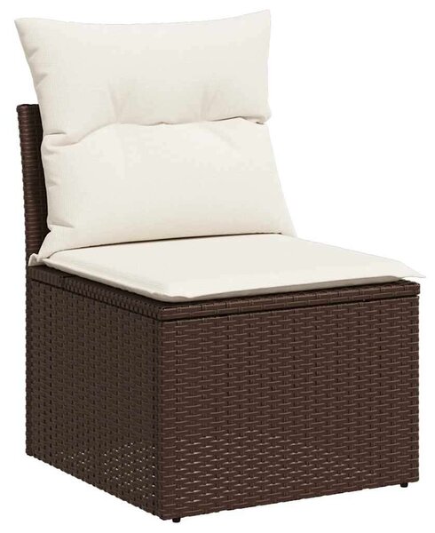 VidaXL 7 részes barna polyrattan kerti ülőgarnitúra párnákkal