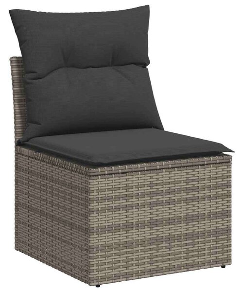 Polyrattan Kerti Ülőgarnitúra - 7 részes - Szürke