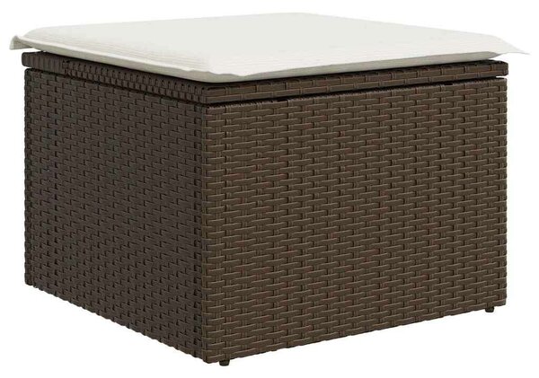 VidaXL 7 részes barna polyrattan kerti ülőgarnitúra párnákkal