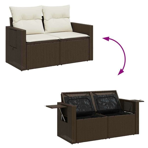 VidaXL 5 részes barna polyrattan kerti ülőgarnitúra