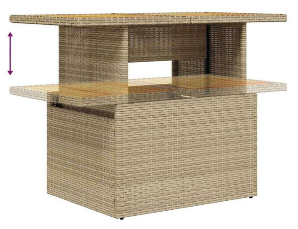 VidaXL 5 részes bézs polyrattan kerti ülőgarnitúra párnákkal