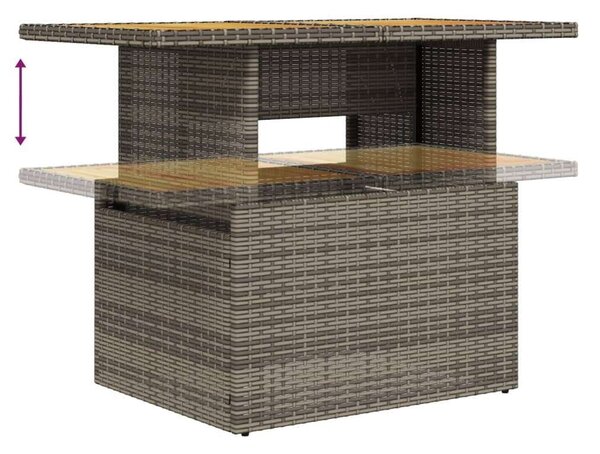 VidaXL Polyrattan Kerti Ülőgarnitúra - 5 részes - Szürke