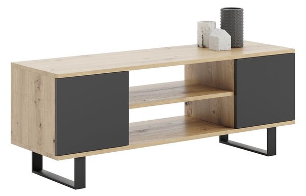 Focus RTV szekrény 135 cm, loft Tölgy artisan Fekete