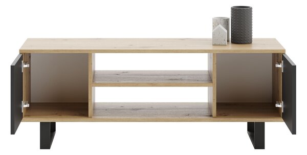 Focus RTV szekrény 135 cm, loft Tölgy artisan Fekete