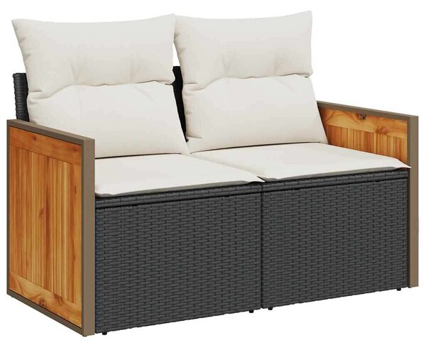 VidaXL Polyrattan Kerti Ülőgarnitúra - 8 részes - Fekete