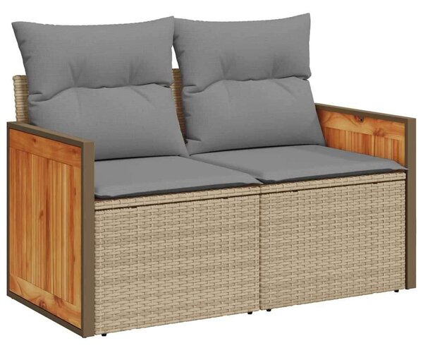 VidaXL - 5 részes Kerti Ülőgarnitúra - Polyrattan - Bézs