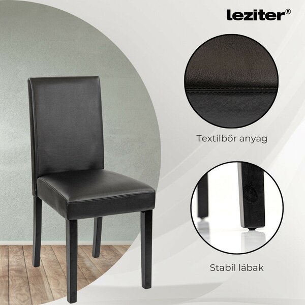 Leziter Leon 4+1 étkező garnitúra fehér-fekete