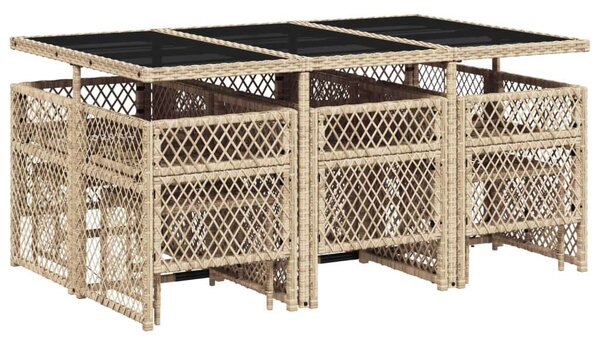 VidaXL Polyrattan Kerti Étkezőgarnitúra - 11 részes