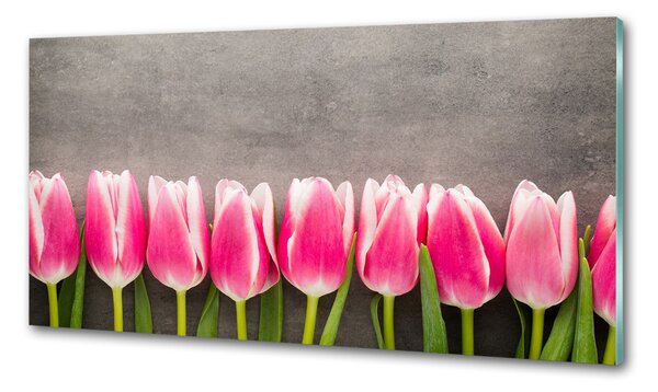 Konyhai falburkoló panel Rózsaszín tulipánok