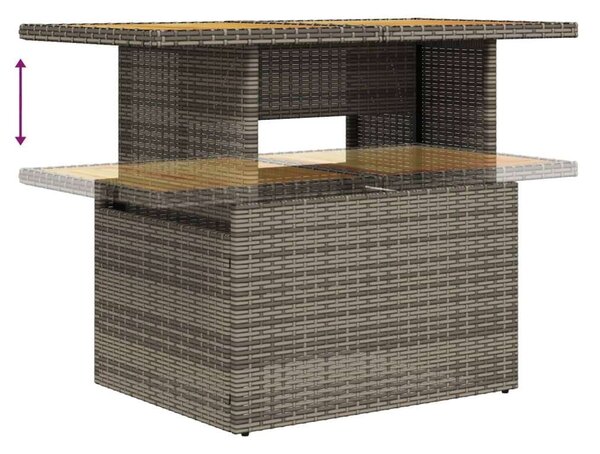 VidaXL 5 részes szürke polyrattan kerti ülőgarnitúra