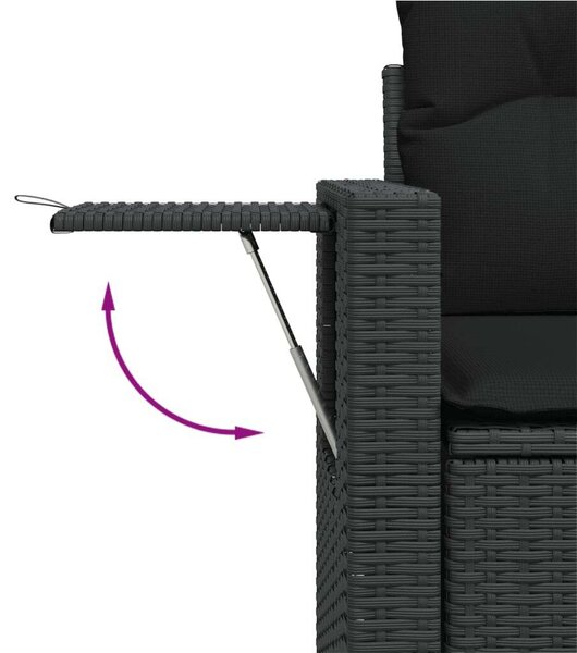 VidaXL Polyrattan Kerti Ülőgarnitúra - 8 részes - Fekete