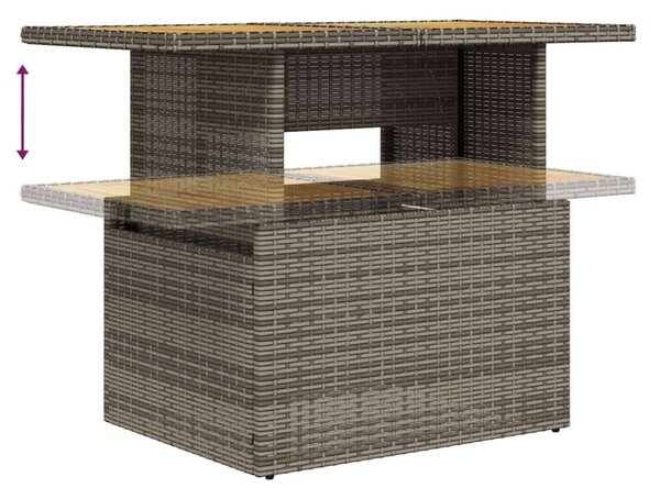 VidaXL Polyrattan Kerti Ülőgarnitúra - 10 részes - Szürke