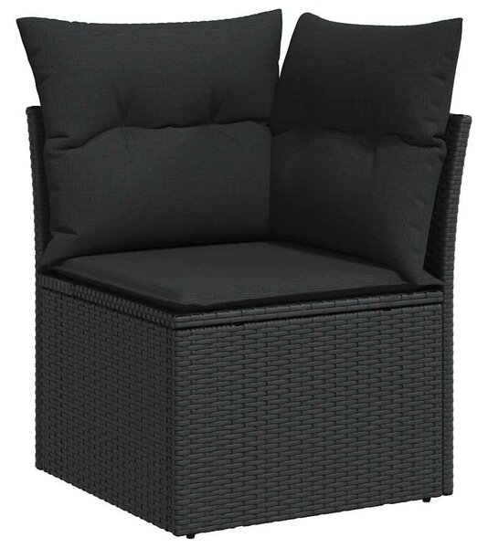 VidaXL Polyrattan Kerti Ülőgarnitúra - 9 részes - Fekete