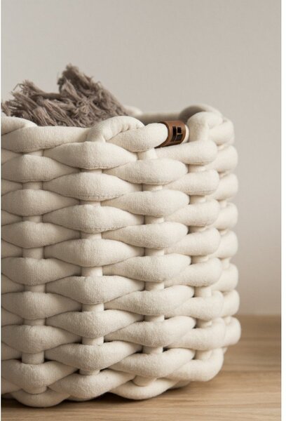 Textil tárolókosár ø 21x17 cm Peach Skin Round S – Bigso