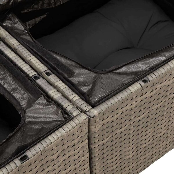 VidaXL Polyrattan Kerti Ülőgarnitúra - 5 részes - Szürke