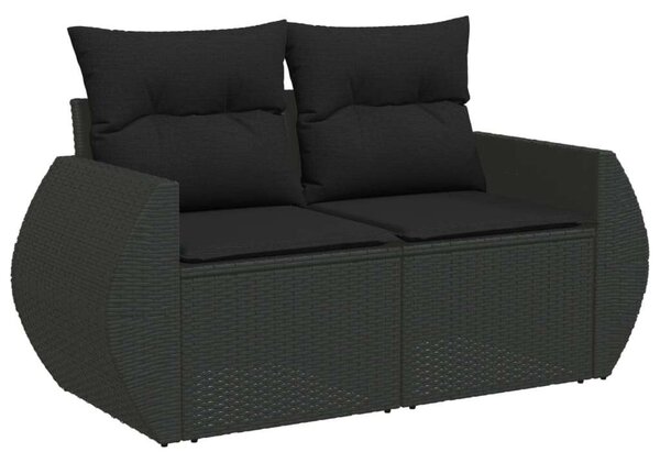 VidaXL Polyrattan Kerti Ülőgarnitúra - 6 részes - Fekete