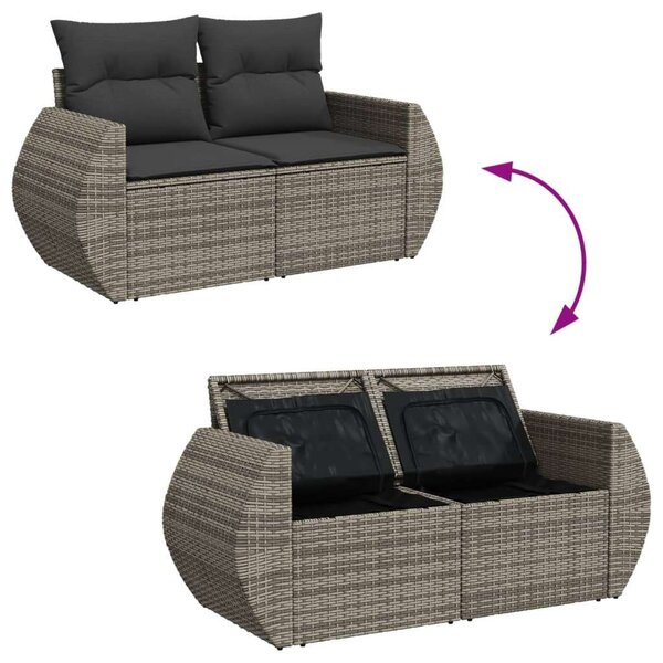 VidaXL Polyrattan Kerti Ülőgarnitúra - 5 részes - Szürke
