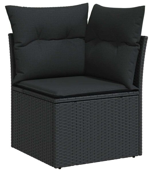 VidaXL Polyrattan Kerti Ülőgarnitúra - 9 részes - Fekete