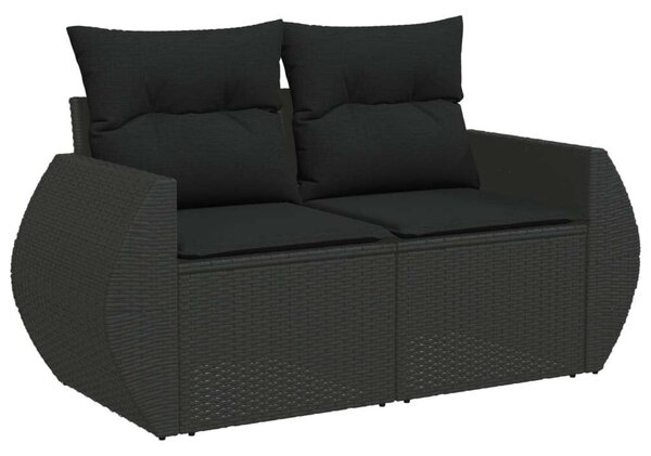 VidaXL Polyrattan Kerti Ülőgarnitúra - 9 részes - Fekete
