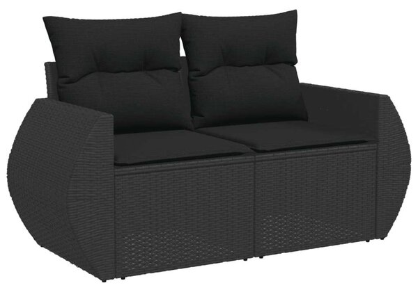 VidaXL Polyrattan Kerti Ülőgarnitúra - 7 részes - Fekete