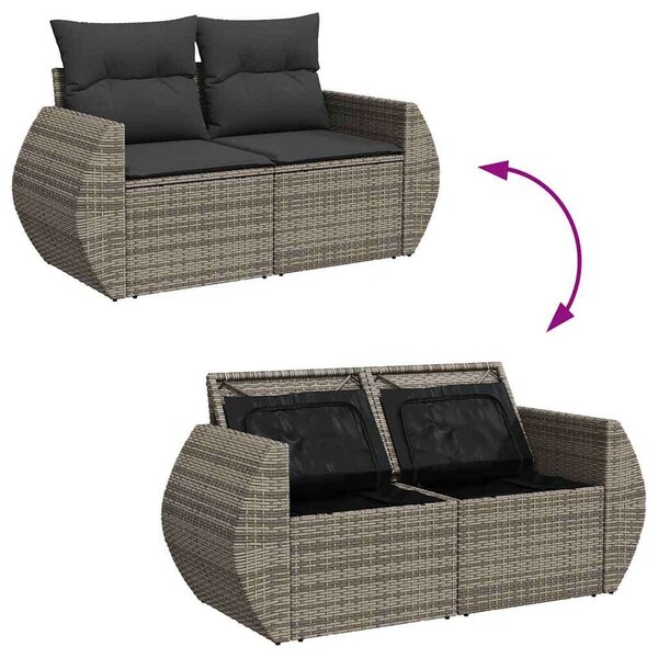 VidaXL Polyrattan Kerti Ülőgarnitúra - 6 részes - Szürke