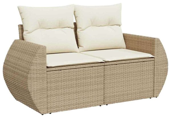 VidaXL 6 részes bézs polyrattan kerti ülőgarnitúra párnával