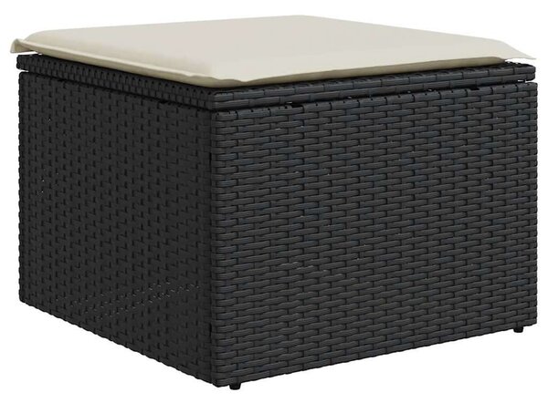 VidaXL Polyrattan Kerti Ülőgarnitúra - 7 részes - Fekete