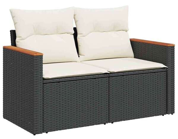 VidaXL Polyrattan Kerti Ülőgarnitúra - 8 részes - Fekete