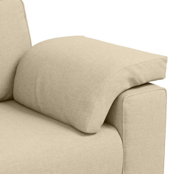 VidaXL Kétfős Pad Krém 120 cm Szövet