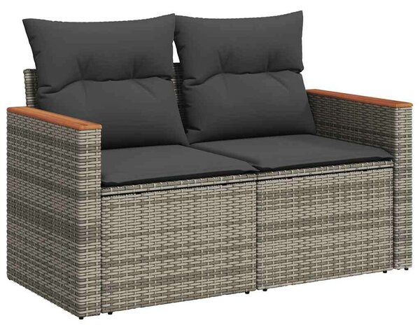 VidaXL Polyrattan Kerti Ülőgarnitúra - 6 részes - Szürke