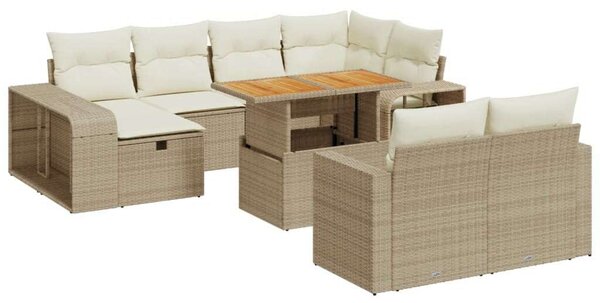 VidaXL Polyrattan Kerti Ülőgarnitúra - 11 részes - Bézs