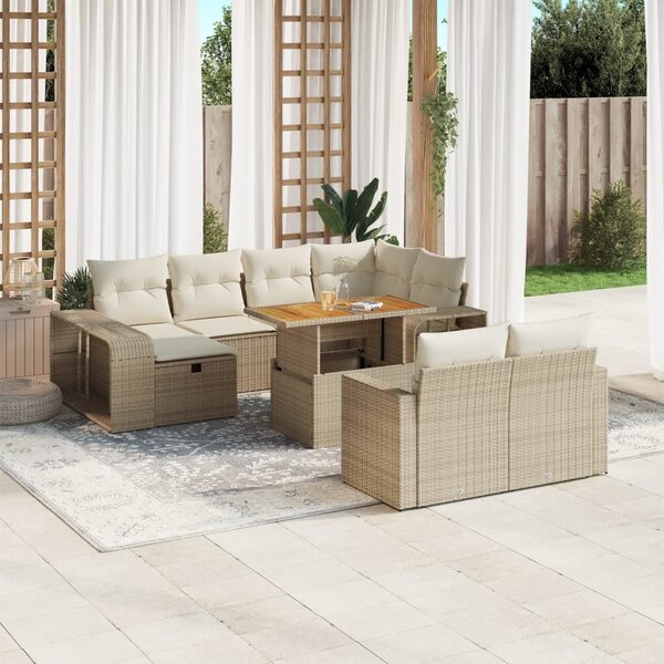 VidaXL Polyrattan Kerti Ülőgarnitúra - 11 részes - Bézs