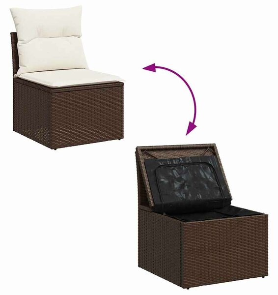 VidaXL Polyrattan Kerti Ülőgarnitúra - 11 részes - Barna