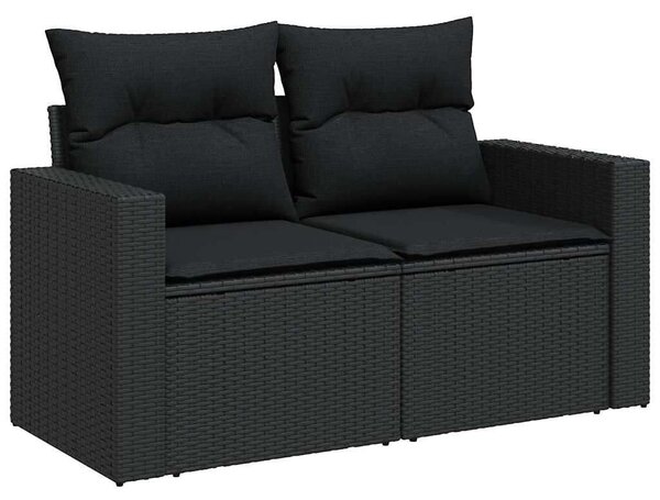 VidaXL Polyrattan Kerti Ülőgarnitúra - 9 részes - Fekete