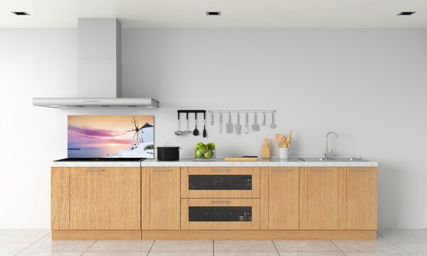 Konyhai dekorpanel Santorini, görögország