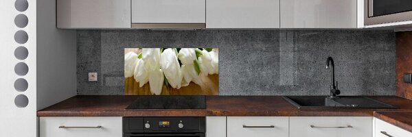 Konyhai falburkoló panel Fehér tulipán