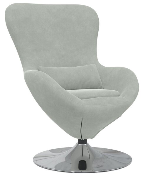 VidaXL Tojásfotel Világosszürke 63 x 73 x 90 cm Bársony