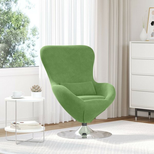 VidaXL Tojásfotel Világos zöld 63 x 73 x 90 cm Bársony