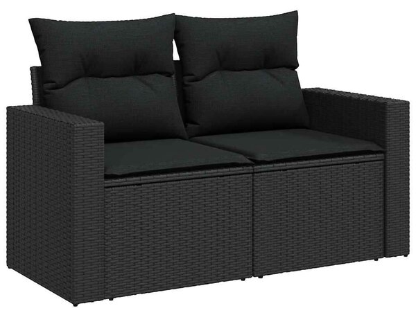 VidaXL Polyrattan Kerti Ülőgarnitúra - 7 részes - Fekete
