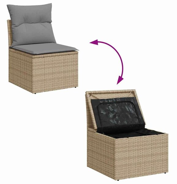 VidaXL Polyrattan Kerti Ülőgarnitúra - 6 részes - Bézs