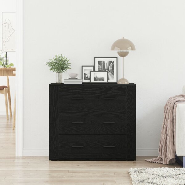 VidaXL Feketetölgy szekrény Fekete tölgy 80 x 33 x 70 cm Faanyag