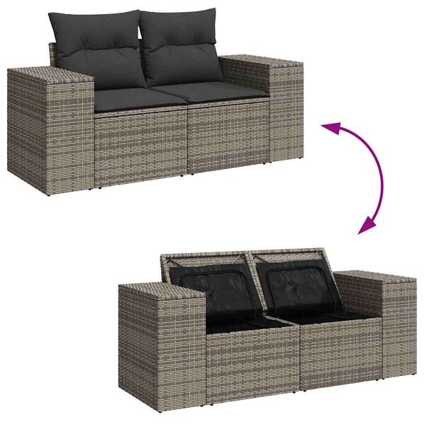 VidaXL Polyrattan Kerti Ülőgarnitúra - 11 részes - Szürke