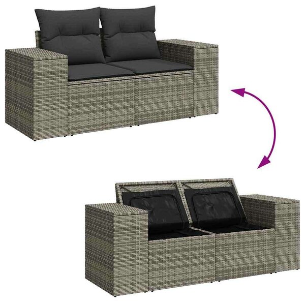 VidaXL Polyrattan Kerti Ülőgarnitúra - 6 részes - Szürke