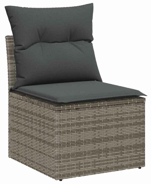VidaXL Kerti Kanapé Szett tárolóval 7 pcs Szürke Poli rattan