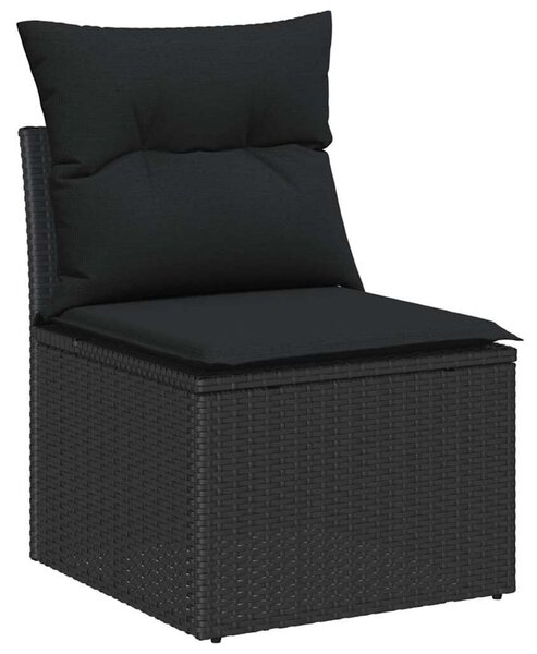 VidaXL Kerti Kanapé Szett párnával 10 pcs Fekete polirattan